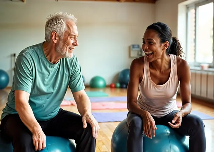 Prática do pilates pode ser um grande beneficio para o processo de envelhecimento, O Pilates é uma prática que traz inúmeros benefícios para o processo de envelhecimento, pois promove flexibilidade, fortalecimento muscular, equilíbrio, postura, respiração e controle corporal. Esses benefícios ajudam a prevenir quedas, reduzir dores, melhorar a mobilidade articular e proporcionar uma melhor qualidade de vida para os idosos.


1. RESPIRAÇÃO DIAFRAGMÁTICA

Objetivo: Melhorar a capacidade respiratória e a concentração.

Como fazer:
Sentado em uma cadeira ou deitado, coloque as mãos na lateral das costelas.
Inspire profundamente pelo nariz, sentindo as costelas se expandirem.
Expire pela boca, contraindo suavemente o abdômen.

Repetições: 5 a 10 respirações profundas.

2. PONTE DE OMBROS (BRIDGE)

Objetivo: Fortalecer glúteos e a lombar, além de mobilizar a coluna.

Como fazer:
Deitado de costas, joelhos dobrados e pés apoiados no chão.
Eleve o quadril, alinhando com os ombros e os joelhos, mantendo os braços no chão.
Desça lentamente.

Repetições: 8 a 10 vezes.

3. GATO/VACA (CAT-COW)

Objetivo: Mobilizar a coluna e aliviar tensões.

Como fazer:
Em posição de quatro apoios (mãos e joelhos no chão), arqueie a coluna para cima (posição de gato).
Depois, afunde a coluna, levantando levemente a cabeça (posição de vaca).

Repetições: 8 a 10 vezes, em movimentos lentos.

4. CÍRCULOS COM OS BRAÇOS (ARM CIRCLES)

Objetivo: Melhorar a mobilidade dos ombros e fortalecer os braços.

Como fazer:
Sentado ou em pé, estenda os braços lateralmente.
Faça pequenos círculos para frente por 10 segundos e depois para trás.

Repetições: 2 a 3 séries.
, Educação Física, Bem estar, em, Óptica e Optometria